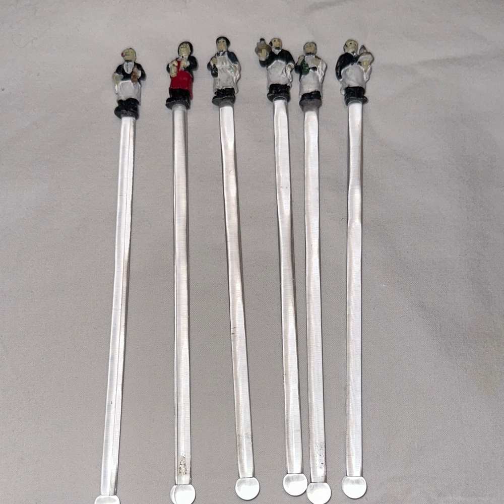 90’s Vintage Guy Buffet Swizzle set of 6